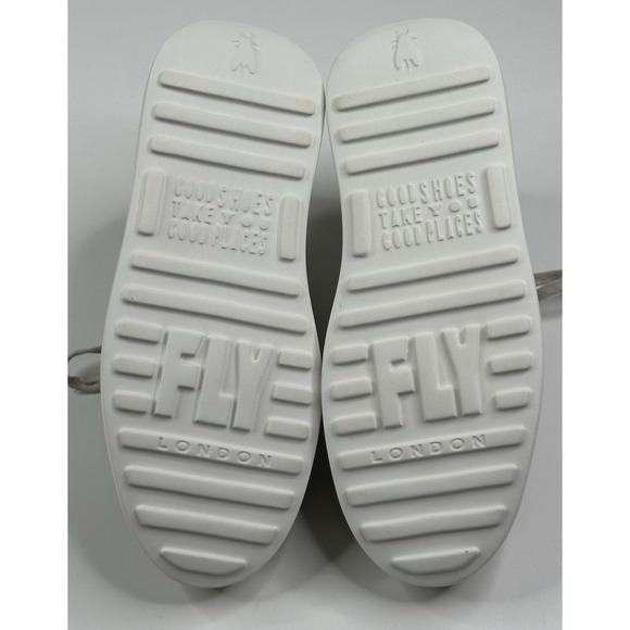 Fly London Delf Silver Gray Leather Platform Wedge Sneakers Womens US 7-7.5 EU38 - Picture 10 of 10